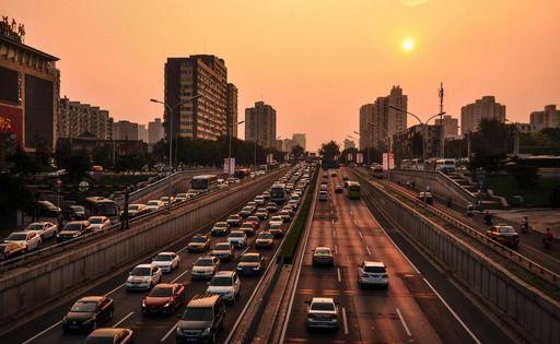 freeway going through a downtown city